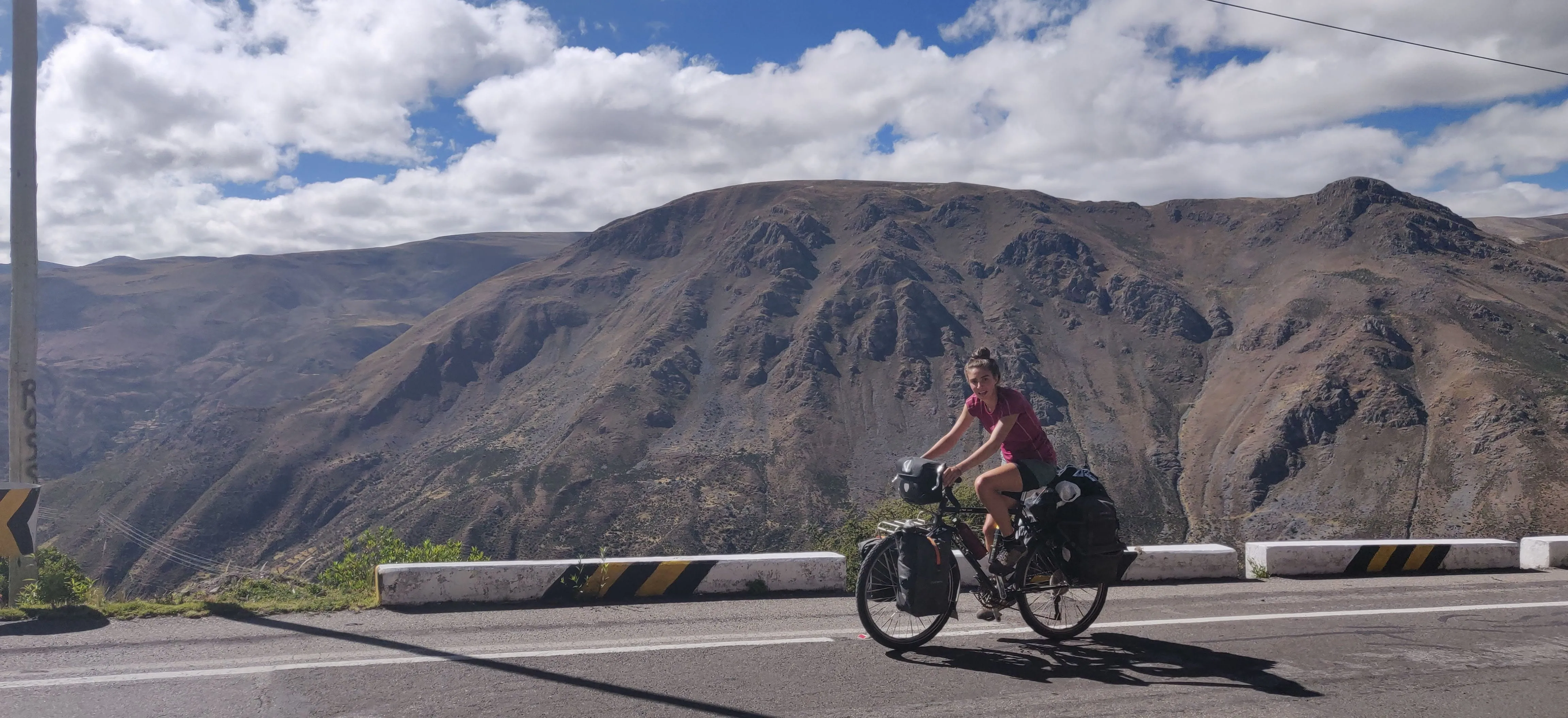 Cycling a remote road through the Peruvian Andes