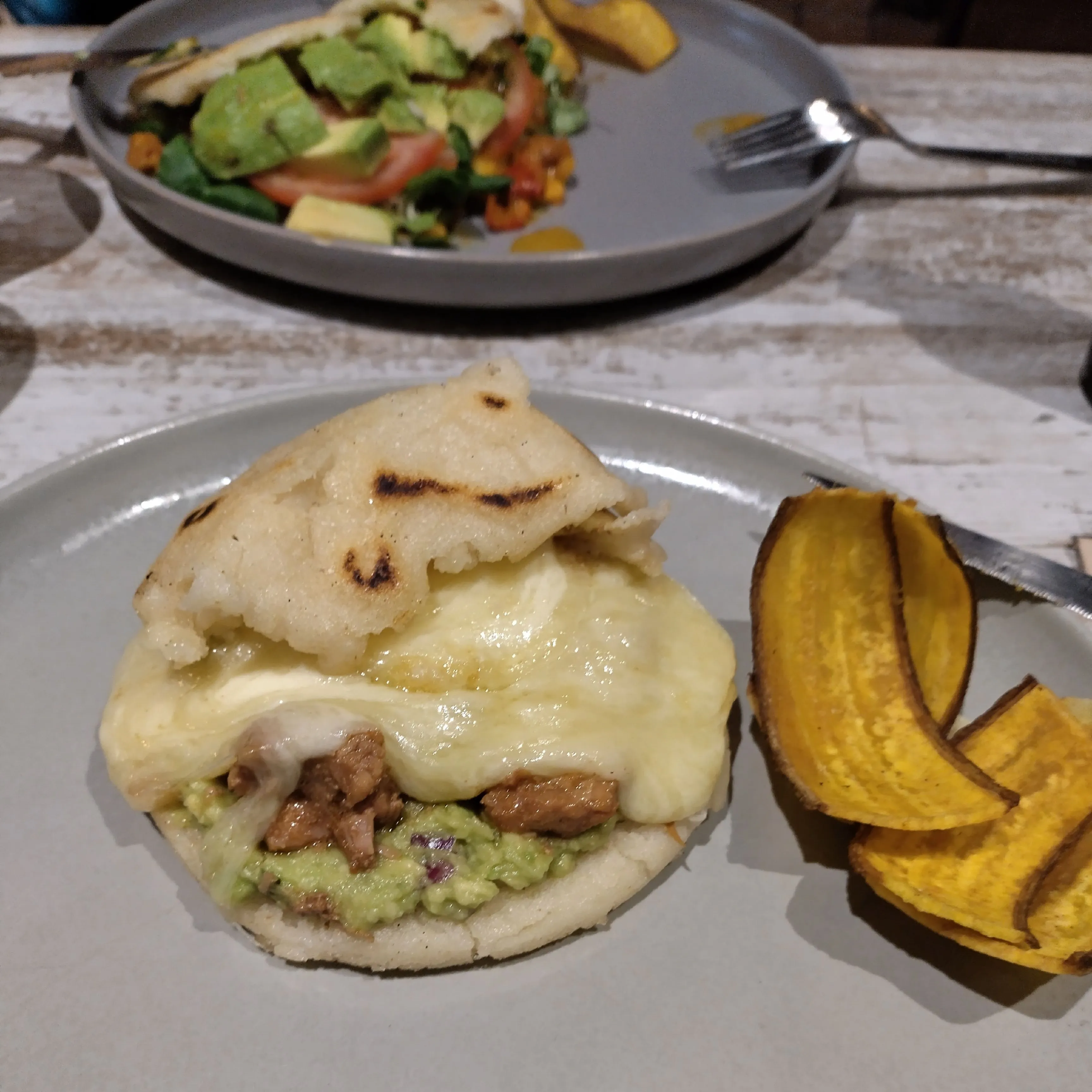 pulled pork arepa