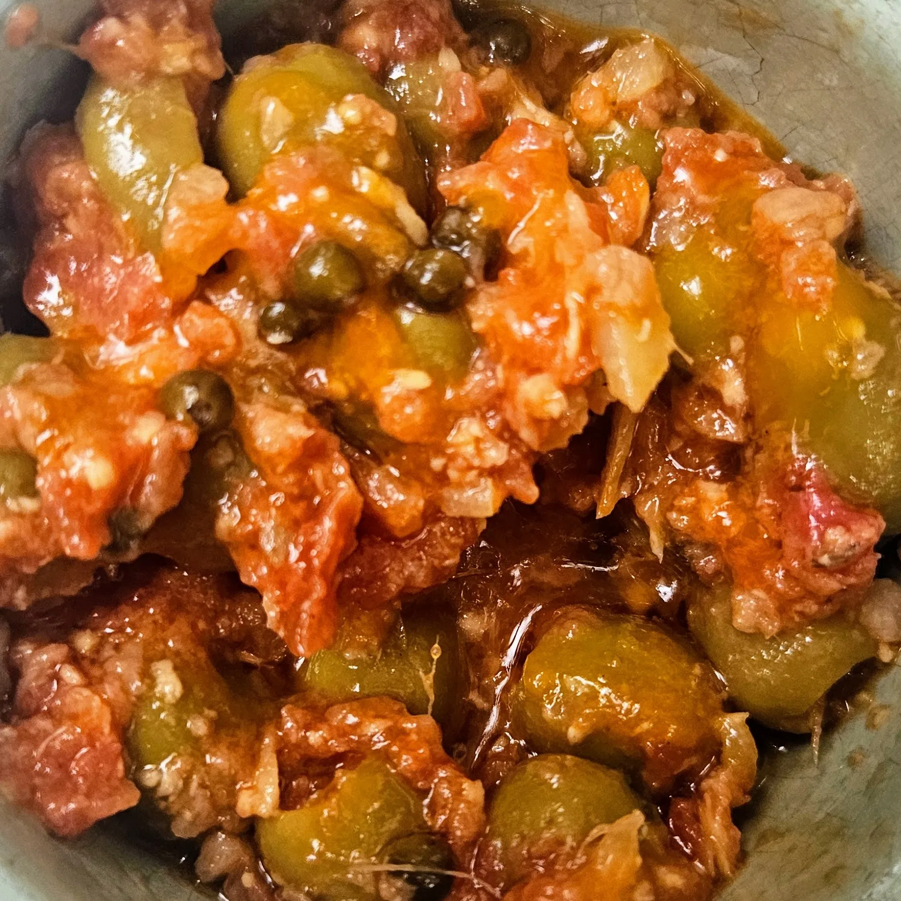 Olives with pickled peppercorns and preserved lemon at Beit é Selam