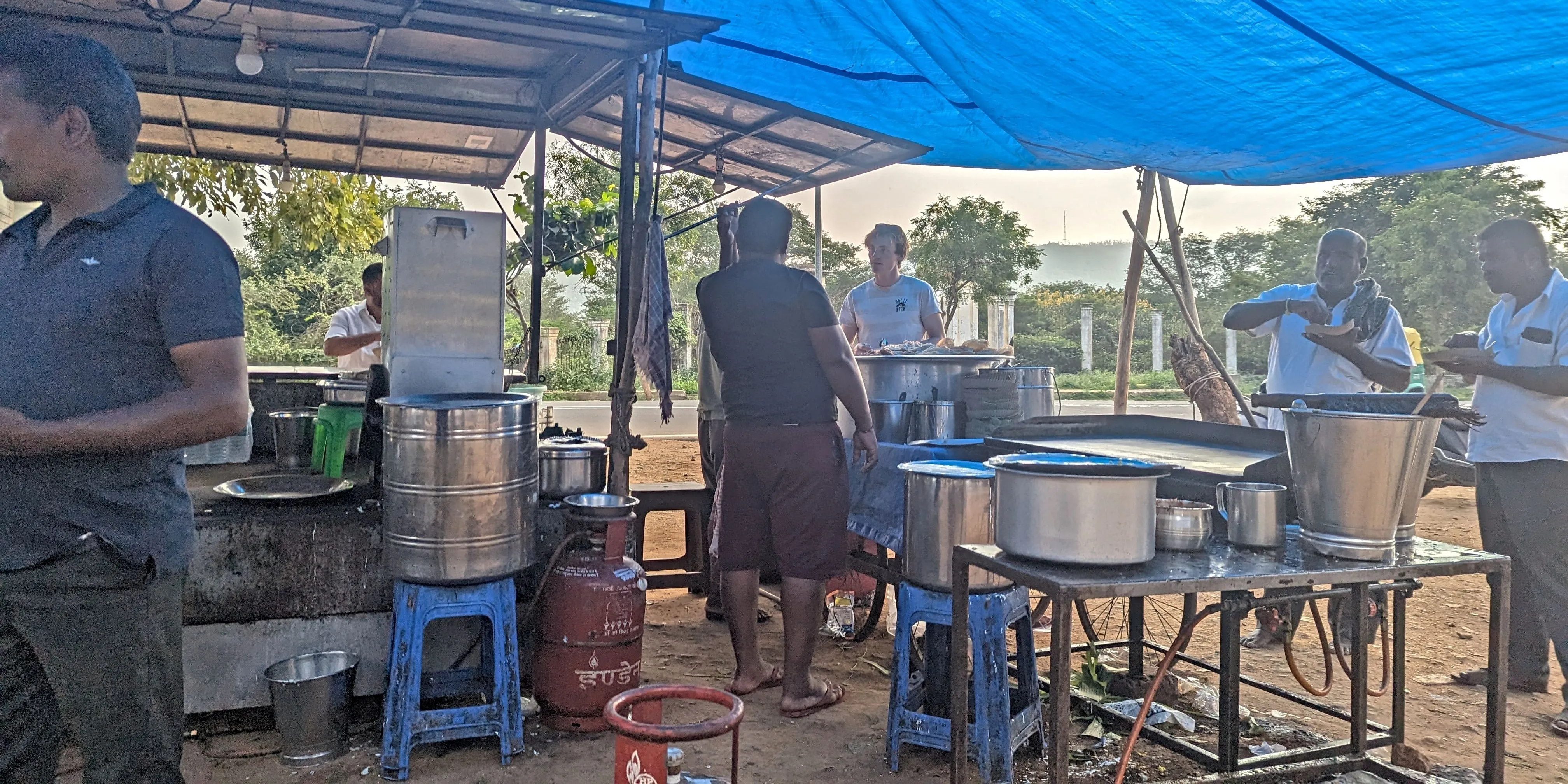 A street food dosa stand in india