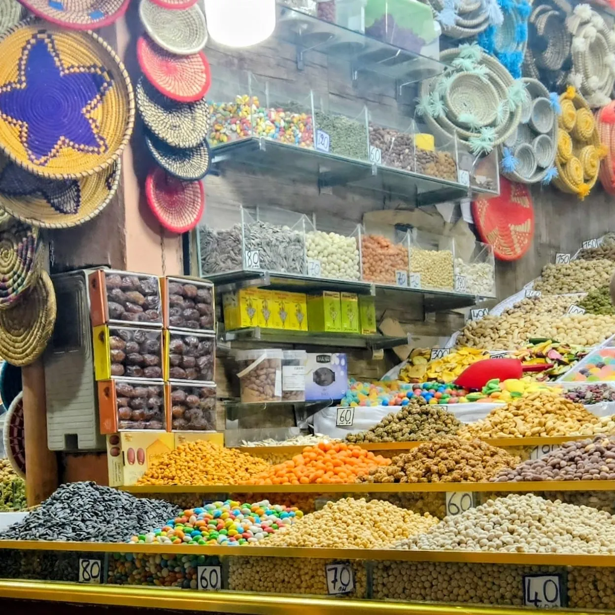 A dried fruit and nut store in the Medina