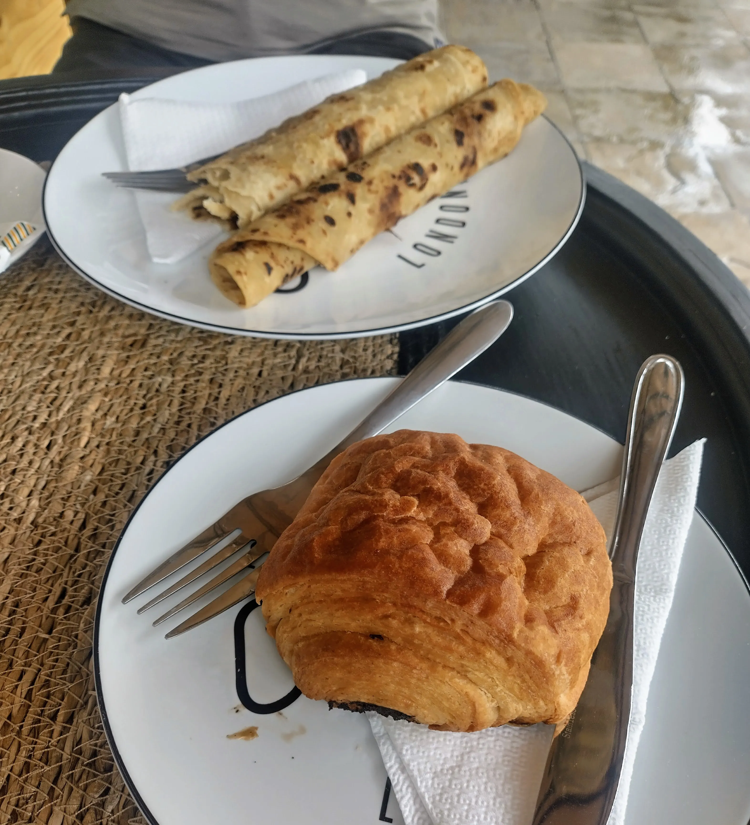 A chapati and croissant at HomeChef Gluten-Free Bakery and Café in Westlands, Nairobi