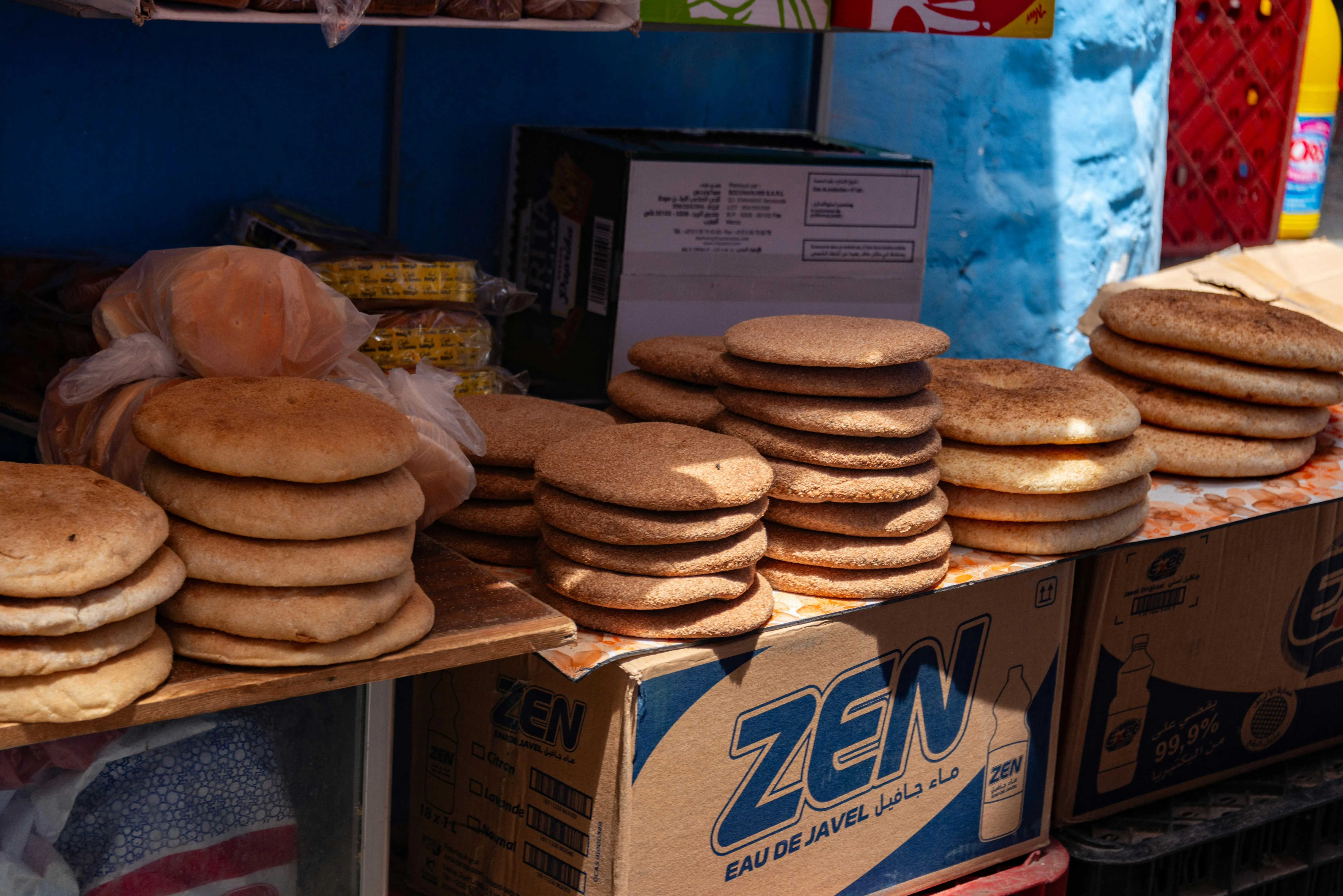 Moroccan bread at a market