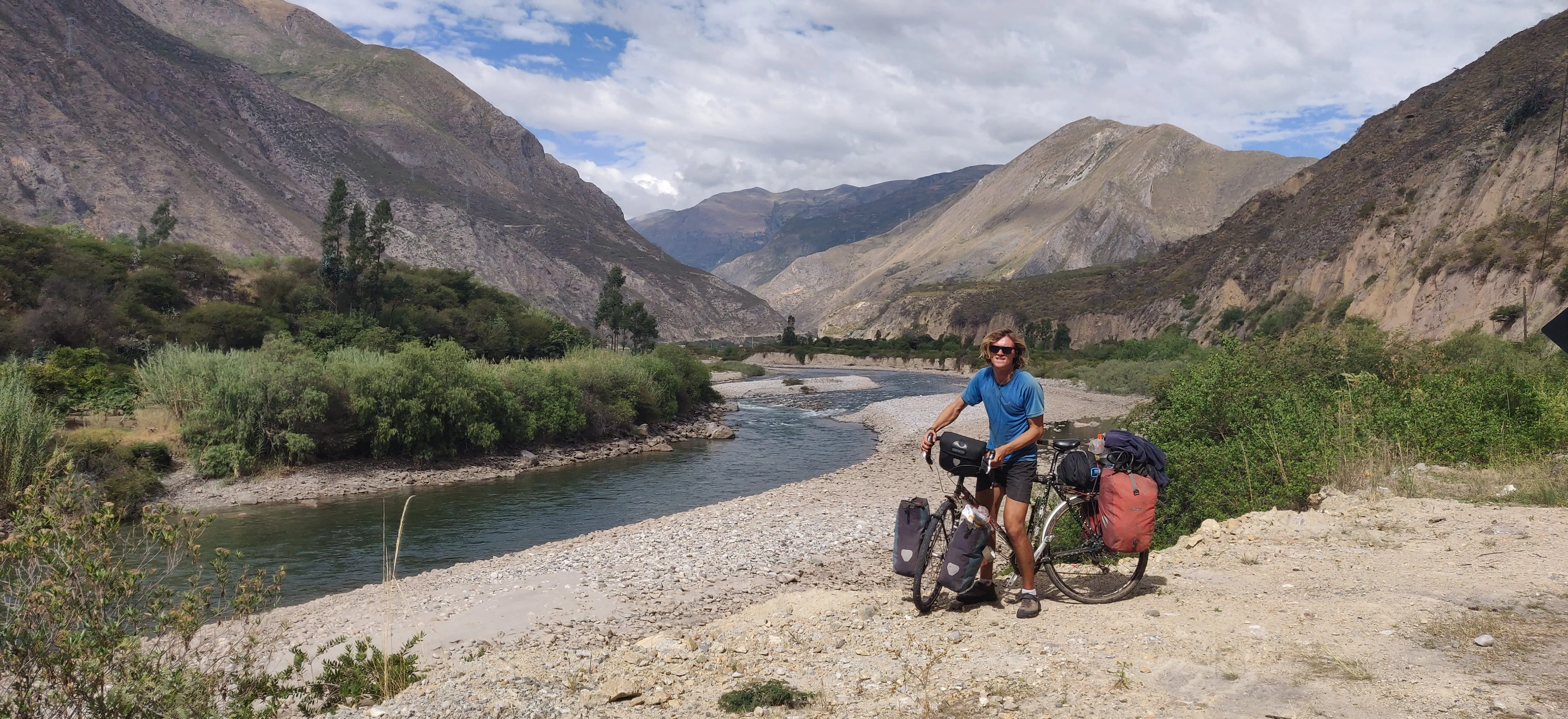 Cycling a remote road through the Peruvian Andes