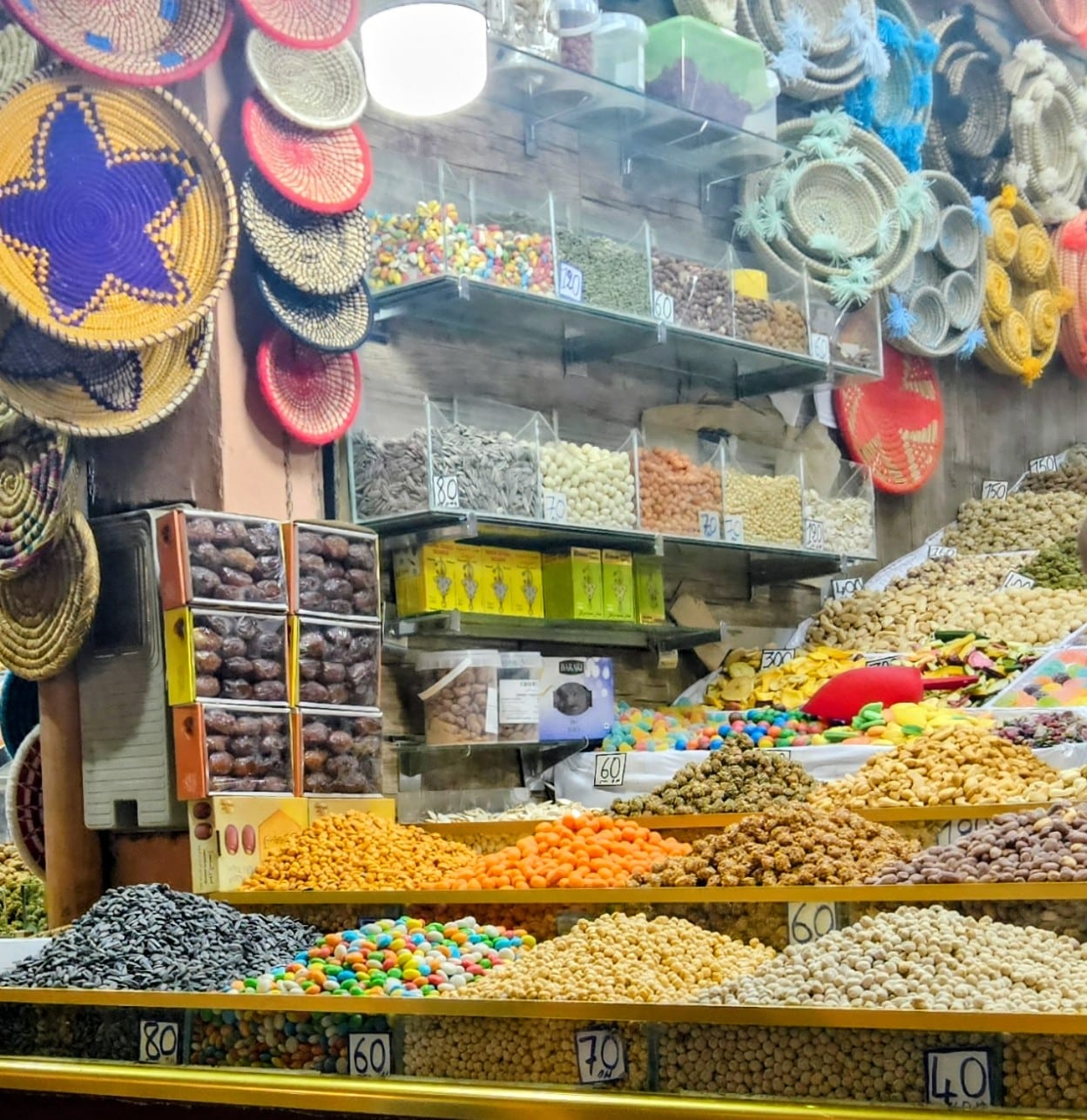 A dried fruit and nut store in the Medina
