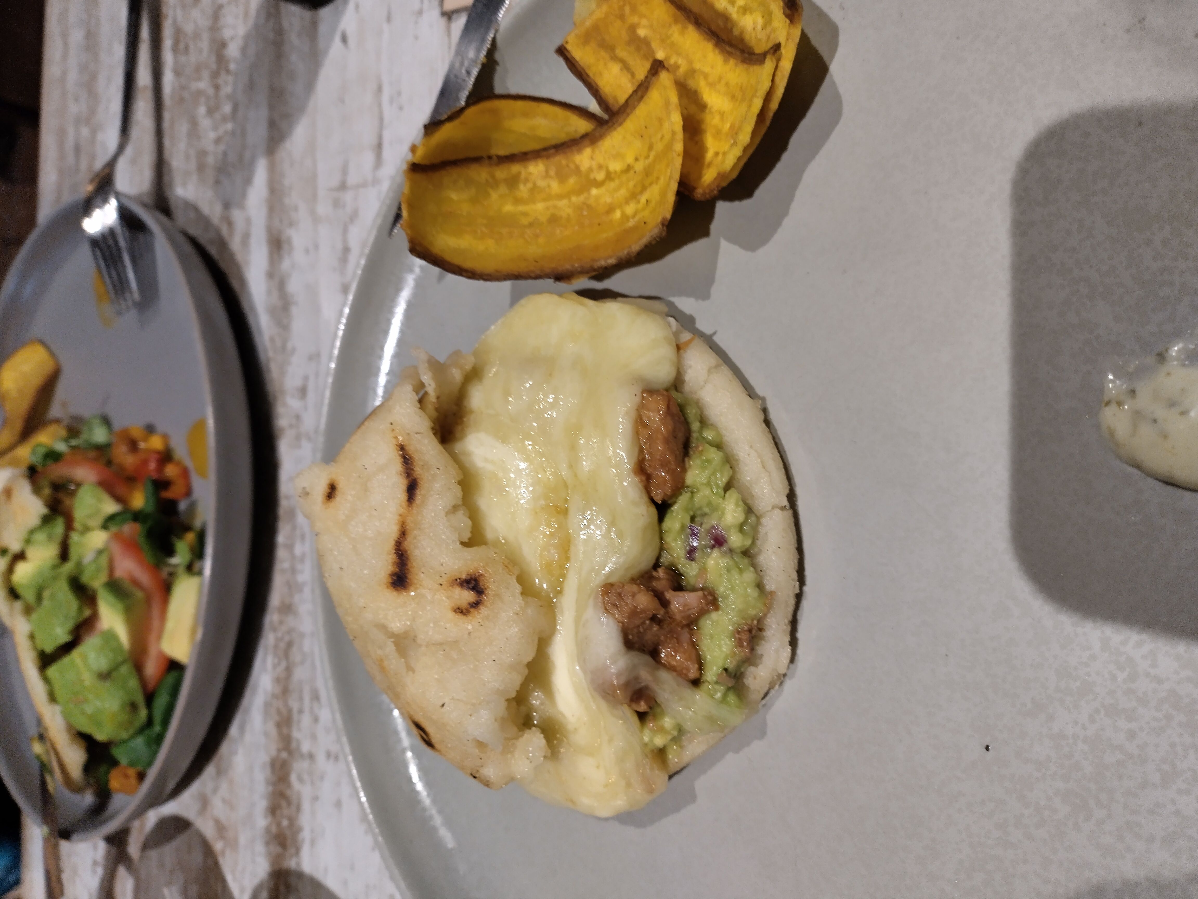 pulled pork arepa